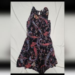 Miami women's size large blue paisley romper #P02
